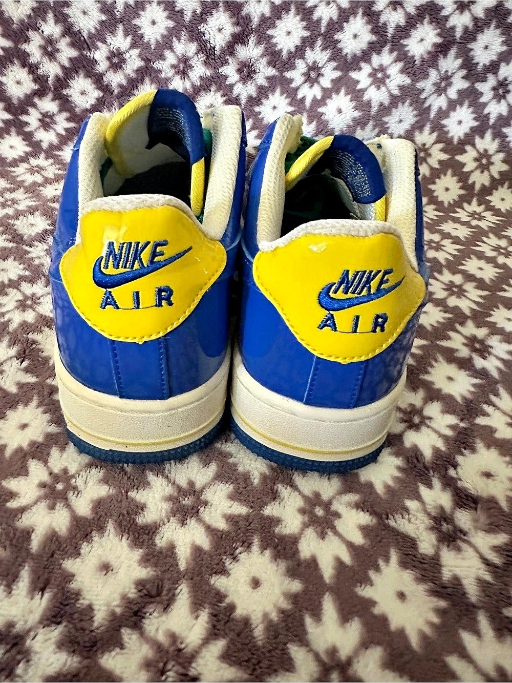 Nike Air Force 1 Blue & Yellow Sneakers - Picture 4 of 6